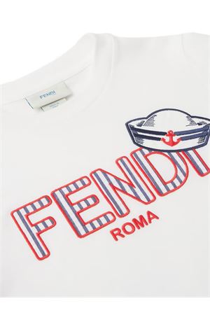 Jersey T-shirt with Fendi embroidery FENDI KIDS | JMI5187AJF0TU9